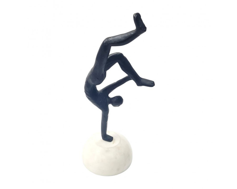 Sagebrook - 11" Metal Man On Marble Ball in Black