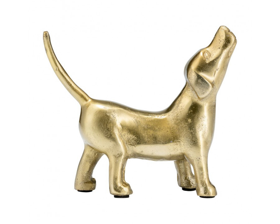 Sagebrook - 8" Metal Decor Howling Dog in Gold