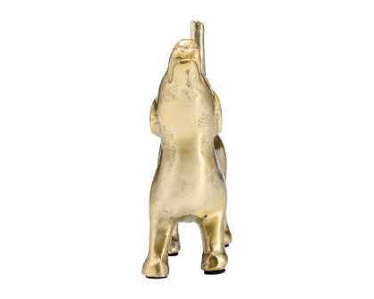 Sagebrook - 8" Metal Decor Howling Dog in Gold