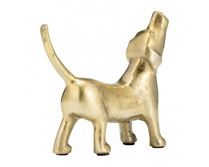 Sagebrook - 8" Metal Decor Howling Dog in Gold