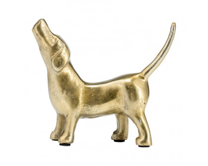 Sagebrook - 8" Metal Decor Howling Dog in Gold