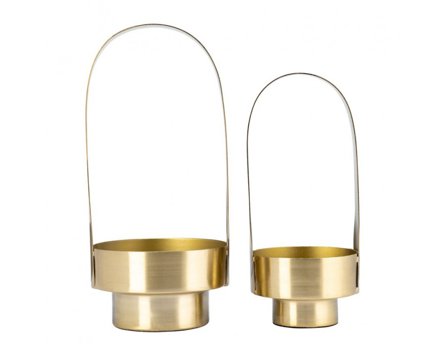 Sagebrook 14"/17" Metal Lanterns (Set of 2) - Gold