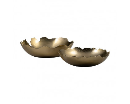 Sagebrook 16" Metal Live Edge Bowl (Set Of 2)