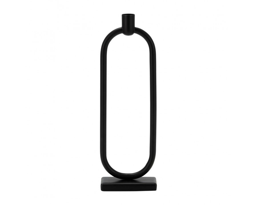 Sagebrook - 13" Metal Oval Taper Candle Holder in Black