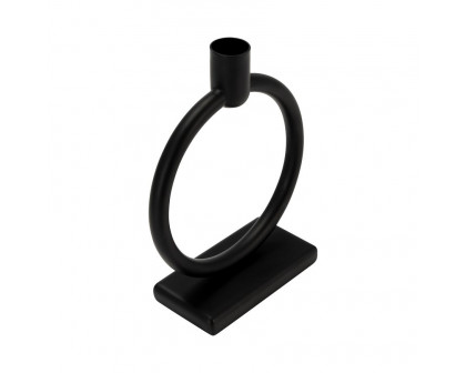 Sagebrook - 7" Metal Circle Taper Candle Holder in Black