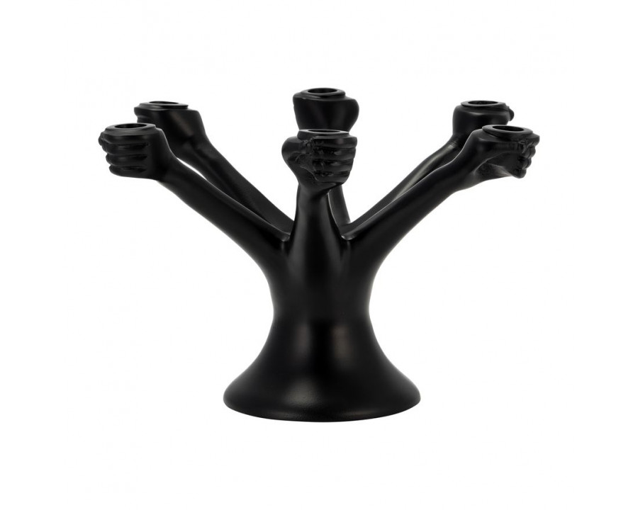 Sagebrook - 13" Metal Hands Holding Taper Candelabra in Black