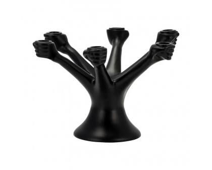 Sagebrook - 13" Metal Hands Holding Taper Candelabra in Black