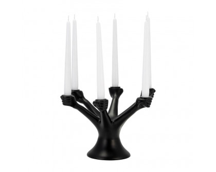 Sagebrook - 13" Metal Hands Holding Taper Candelabra in Black