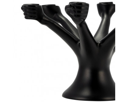 Sagebrook - 13" Metal Hands Holding Taper Candelabra in Black