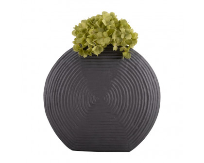 Sagebrook 13" Metal Swirl Pattern Vase - Gray