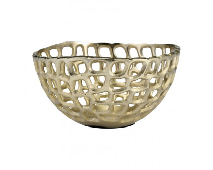 Sagebrook - 9"/10"/12" Metal Pierced Bowls (Set Of 3) in Gold