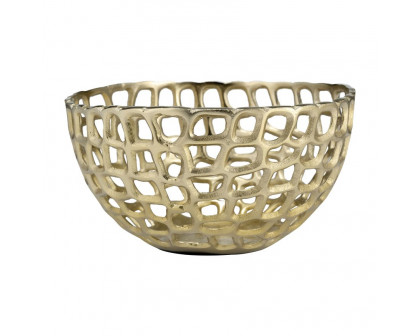 Sagebrook - 9"/10"/12" Metal Pierced Bowls (Set Of 3) in Gold