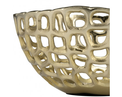 Sagebrook - 9"/10"/12" Metal Pierced Bowls (Set Of 3) in Gold