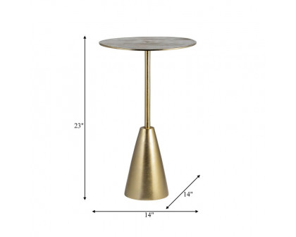 Sagebrook - Metal Cone Base Side Table in Gold