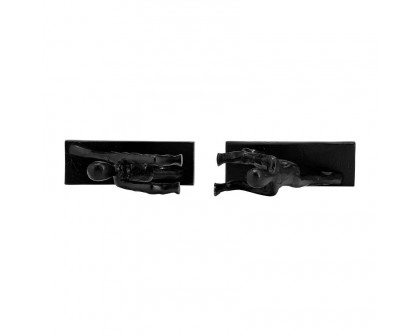 Sagebrook - 9" Metal Push Hold Figures Bookends (Set Of 2) in Black