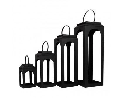 Sagebrook - 11"/16"/23"/29" Metal Open Lanterns (Set of 4) in Black