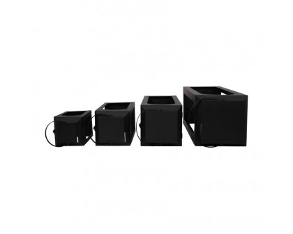 Sagebrook - 11"/16"/23"/29" Metal Open Lanterns (Set of 4) in Black