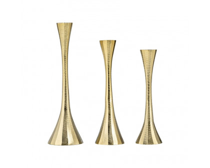 Sagebrook 9" Metal Taper Candle Holder - Brass