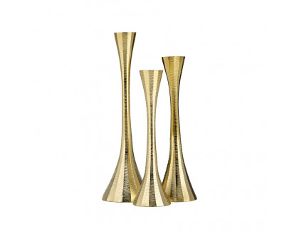 Sagebrook 9" Metal Taper Candle Holder - Brass