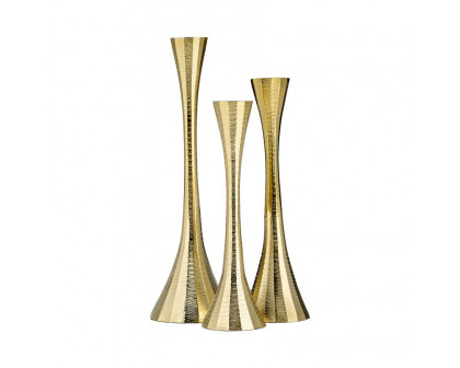 Sagebrook 10" Metal Taper Candle Holder - Brass