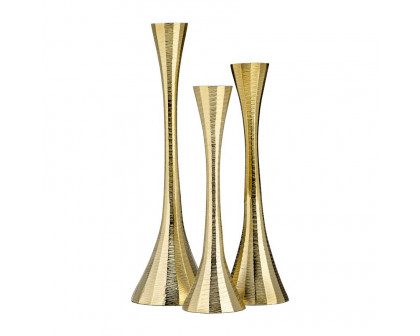 Sagebrook 12" Metal Taper Candle Holder - Brass