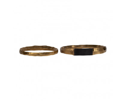 Sagebrook 14"/16" Metal Hammered Decorative Rings (Set Of 2) - Gold