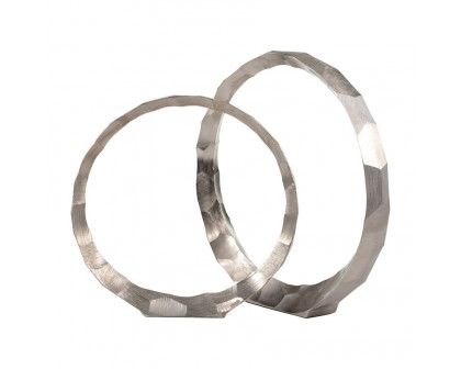 Sagebrook 14"/16" Metal Hammered Decorative Rings (Set Of 2)