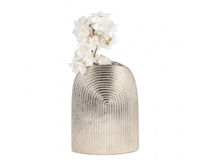 Sagebrook 11" Metal Arch Vase - Silver