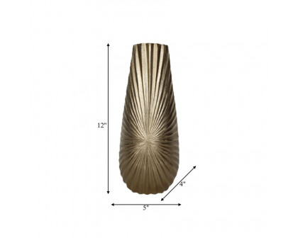 Sagebrook 12" Metal Burst Vase - Champagne