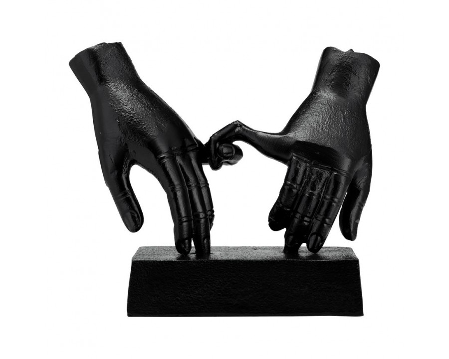 Sagebrook - 9" Metal Entwined Hands Sculpture in Black