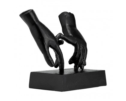 Sagebrook - 9" Metal Entwined Hands Sculpture in Black