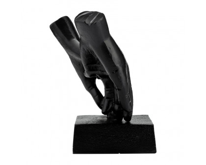 Sagebrook - 9" Metal Entwined Hands Sculpture in Black