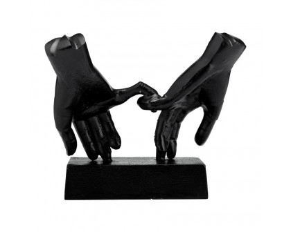 Sagebrook - 9" Metal Entwined Hands Sculpture in Black