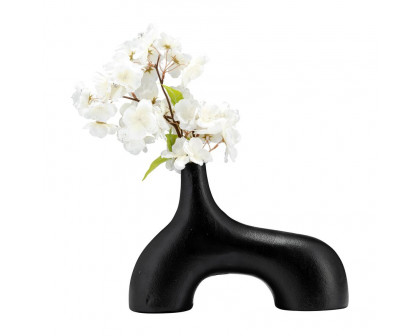 Sagebrook 8" Metal Abstract Vase - Black