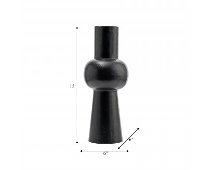 Sagebrook 15" Metal Mid Ellipsoid Vase - Black