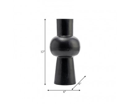 Sagebrook 12" Metal Mid Ellipsoid Vase - Black