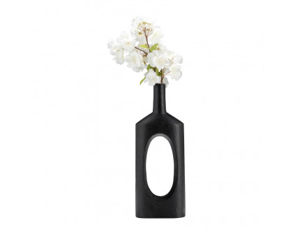 Sagebrook 16" Metal Tall Modern Open Cut Out Vase - Black