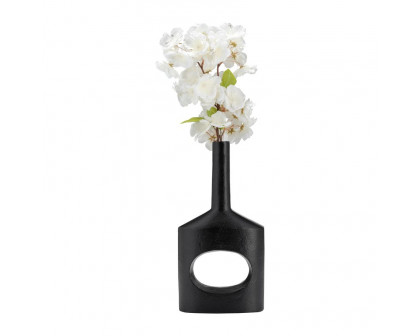 Sagebrook 12" Metal Small Modern Open Cut Out Vase - Black