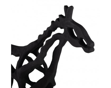 Sagebrook 14" Metal Horse Illusion Sculpture - Black