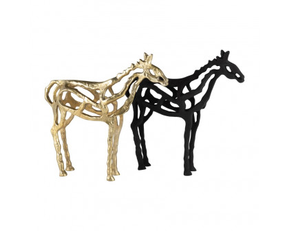 Sagebrook 14" Metal Horse Illusion Sculpture - Black