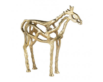 Sagebrook 14" Metal Horse Illusion Sculpture - Gold