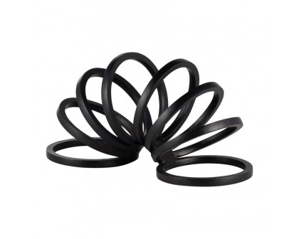 Sagebrook 11" Metal Slinky Ring Decor - Black