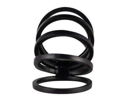 Sagebrook 11" Metal Slinky Ring Decor - Black