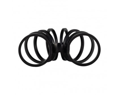 Sagebrook 11" Metal Slinky Ring Decor - Black