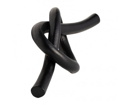 Sagebrook 12" Metal Single Knot Decor - Black