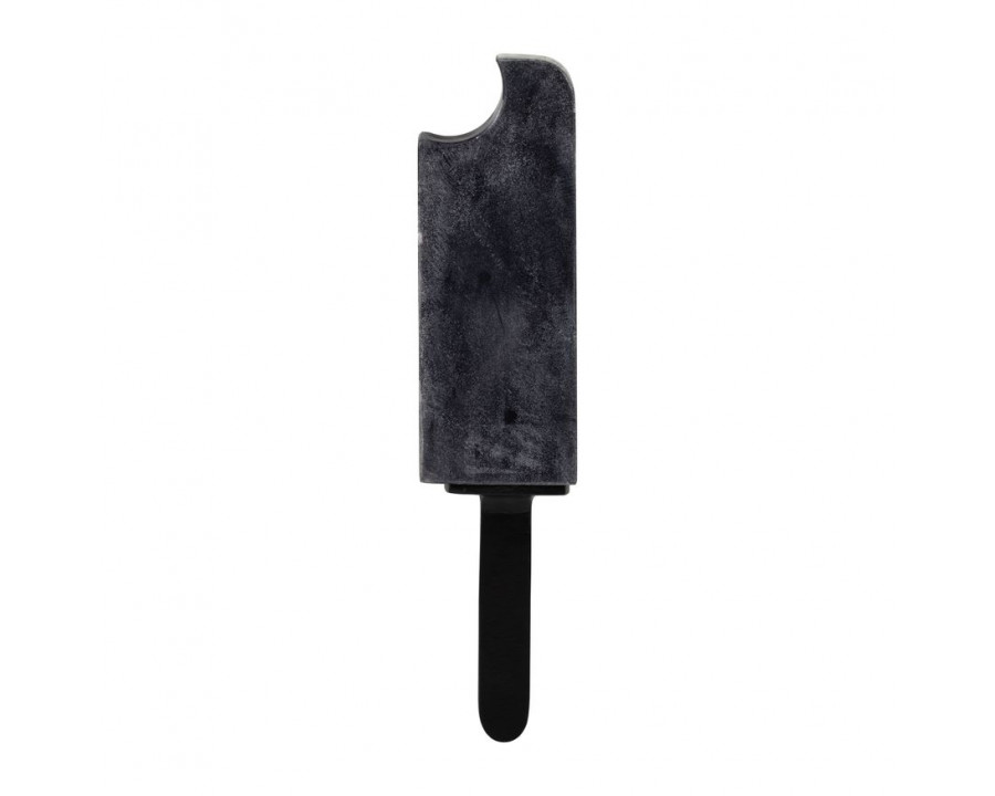 Sagebrook 13" Metal/Marble Bitten Popsicle Decor - Black