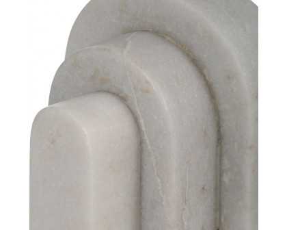 Sagebrook - 6" Marble Layered Arches Bookends (Set Of 2) in White