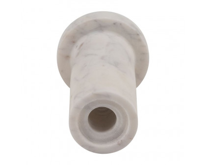 Sagebrook 5" Marble Taper Candle Holder With Flat Base - White