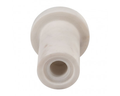 Sagebrook 4" Marble Taper Candle Holder With Flat Base - White