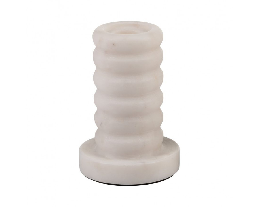 Sagebrook - 5" Marble Ribbed Taper Candle Holder